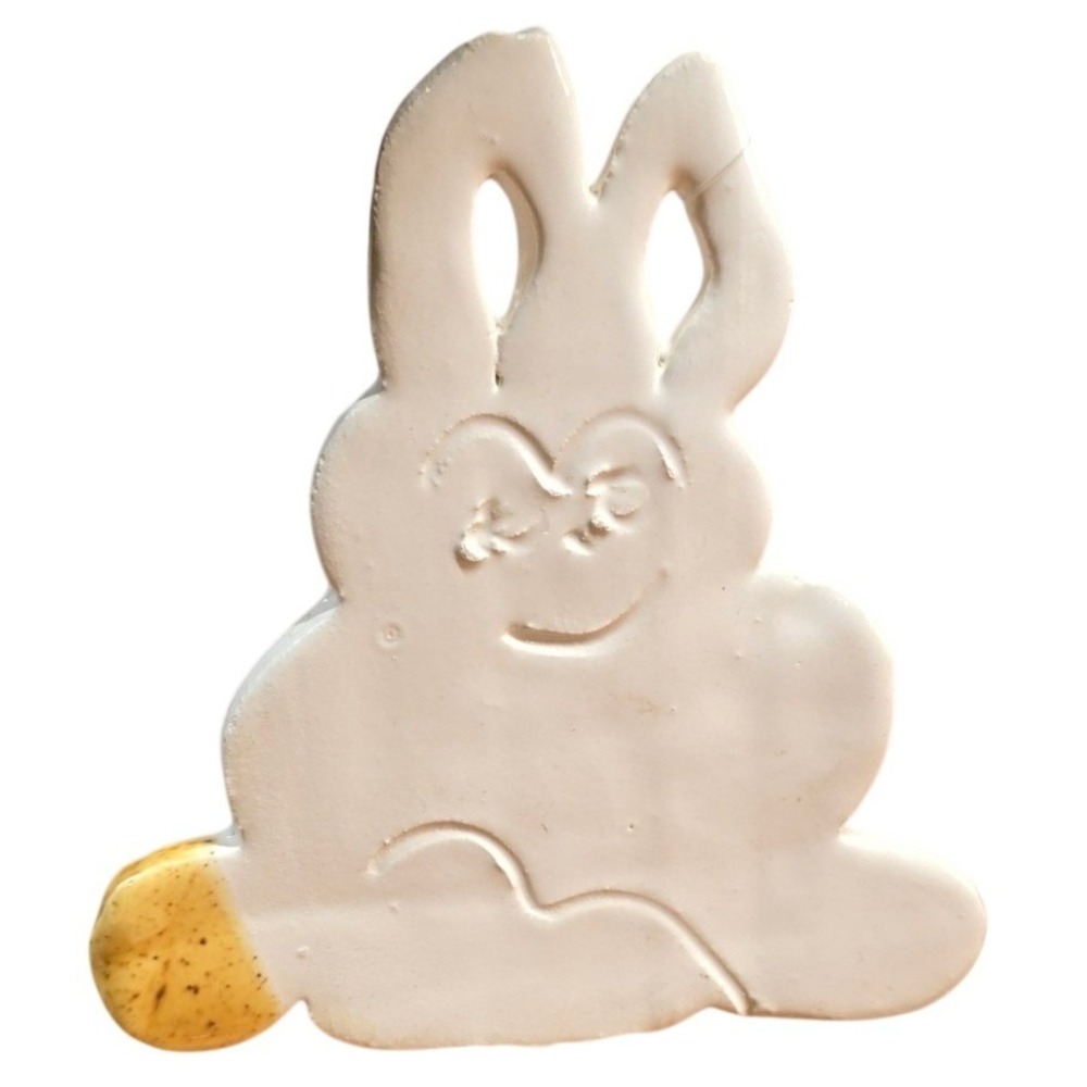 Vintage Ceramic Easter Bunny Ornament‎ Rabbit Handmade Primitive Mobile